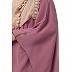 Double layered kaftan abaya with piping at border- Pink Double layered kaftan abaya with piping at border- Pink